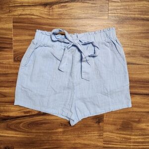 Shein Baby Blue Linen Shorts Size Small